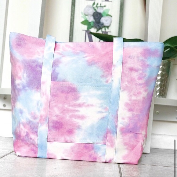 Cotton pastel tie dye canvas tote bag - Picture 8 of 8